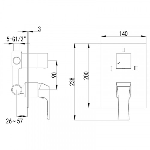 Смеситель для душа Lemark Unit LM4528C Хром латунь встраиваемый