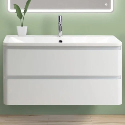 Тумба под раковину BelBagno ALBANO-800-2C-SO-BL подвесная Bianco Lucido МДФ / ЛДСП