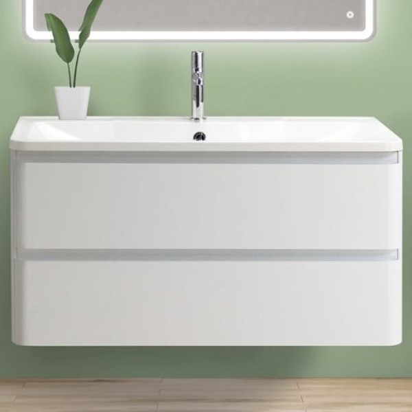 Тумба под раковину BelBagno ALBANO-800-2C-SO-BL подвесная Bianco Lucido МДФ / ЛДСП