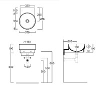 Раковина Simas Po-Mo 37 PO05bi Белая фаянс подвесная, накладная