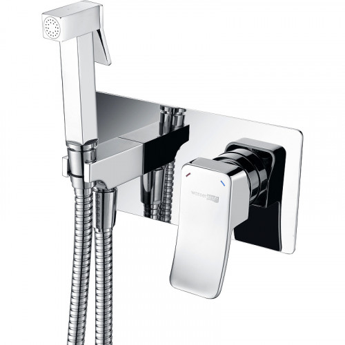 Гигиенический душ со смесителем WasserKRAFT Aller 10638 Хром латунь на стену