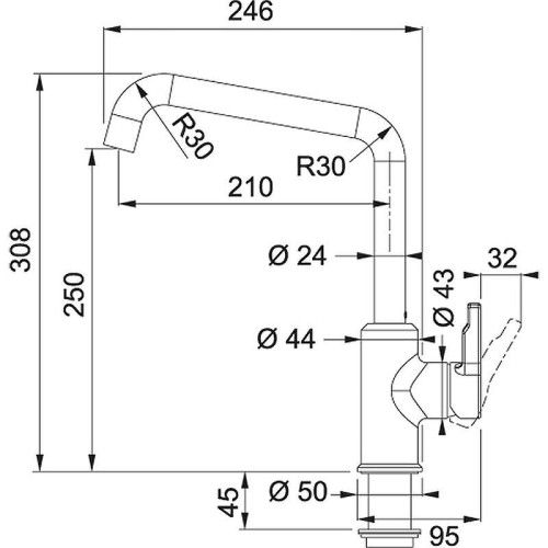 Смеситель для кухни Franke Urban 115.0595.081 Оникс