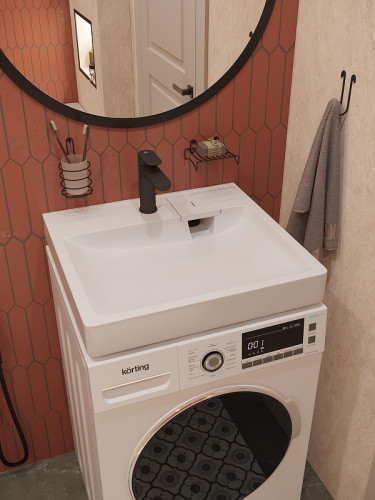 Раковина DIWO Коломна 60 RnDKA-60-SB на стиральную машину цвет Белый глянцевый