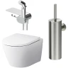 Унитаз AM.PM Sense FlashClean CK74H0403W подвесной с гигиеническим душем и ершиком с сиденьем Микролифт фарфор подвесной