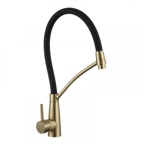 Смеситель для кухни Fmark FS8255C-01 цвет Золото матовое Черный