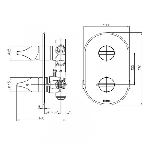 Смеситель для душа Bossini Apice Z00500.030 с термостатом Хром