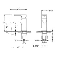 Смеситель для раковины Lemark Aura LM0606CH Хром латунь
