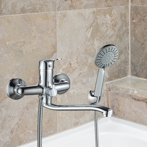 Смеситель для ванны WesnaArt Ocean OCE12-321 универсальный Хром латунь на стену