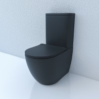 Унитаз компакт Esbano Fortex-N ESUNFORTBM Черный матовый с бачком и сиденьем Микролифт фаянс напольный