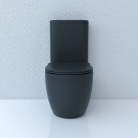 Унитаз компакт Esbano Fortex-N ESUNFORTBM Черный матовый с бачком и сиденьем Микролифт фаянс напольный