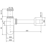 Сифон для раковины Timo 960/03L Черный