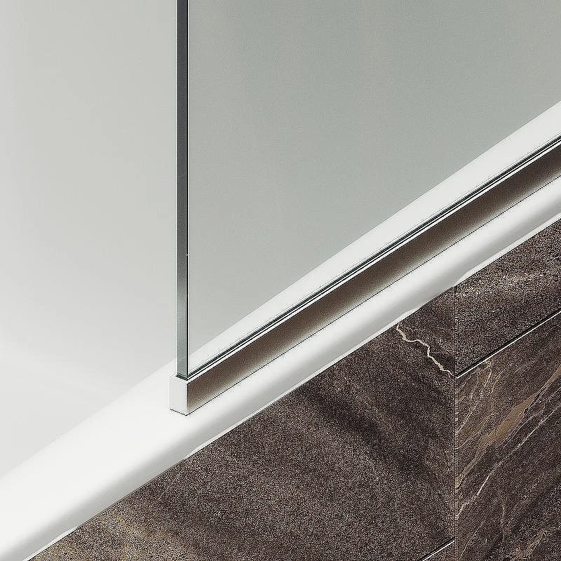 Шторка на ванну Maybah Glass MGV-144-5у 640x1400 в узком профиле Хром матовый стекло прозрачное
