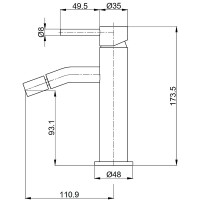 Смеситель для биде AQUAme Siena AQM6216BG Шлифованное золото латунь