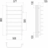 Водяной полотенцесушитель Terminus Стандарт П8 500х800 бп500 4670078530387 Хром, боковое подключение, G 1" НР нержавеющая сталь