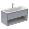 Тумба под раковину Ideal Standard Connect Air 100 E0828EQ подвесная цвет Glossy Light Grey + Matt White (Светло-серый глянцевый + Белый матовый)