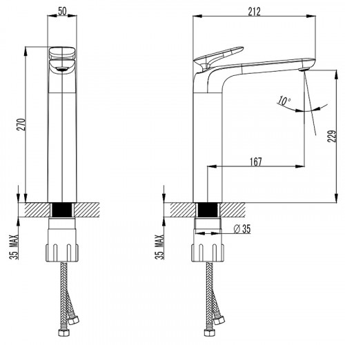 Смеситель для раковины AQUAme Como AQM6514CR Хром латунь