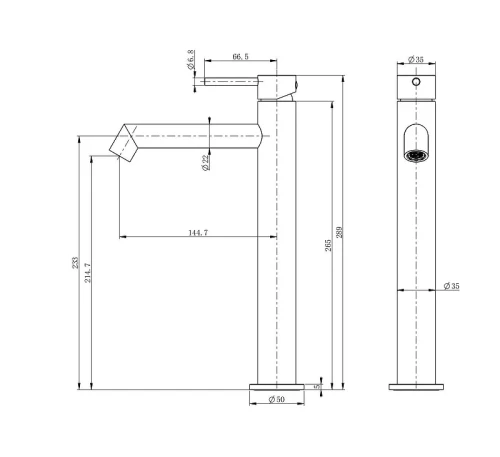 Смеситель для раковины Wonzon & Woghand WW-H1064-CR цвет Хром