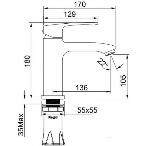 Смеситель для раковины Raglo R01.10.03 Золото матовое латунь