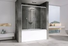 Шторка на ванну Abber Schwarzer Diamant 150х140 AG57150 профиль Хром стекло прозрачное