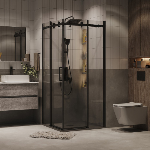Душевой уголок Grossman Classic 90х90 300.K33.04.9090.21.00 профиль Черный матовый стекло прозрачное