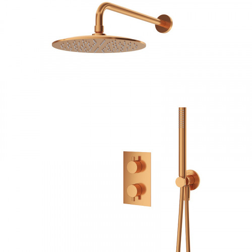 Душевая система Cezares Leaf LEAF-DSIP-T-25-SS с термостатом Sunset латунь встраиваемый