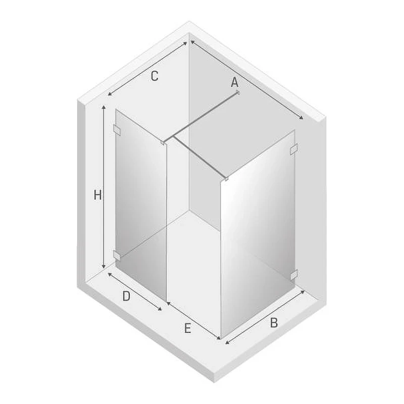 Душевое ограждение New Trendy EVENTA Chrome x140 EXK-4651
