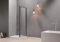 Душевая стенка Aquatek 90 AQ ARI WA 09020BL профиль Черный стекло прозрачное