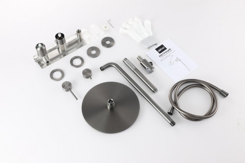 Душевая система Abber Wasser Kreis 316 AF8118BGG цвет Оружейная сталь брашированная