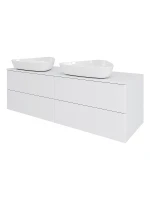Тумба с раковиной Orange Отто 130 Ot-130TuMDF+B07-500W подвесная цвет Белый глянцевый