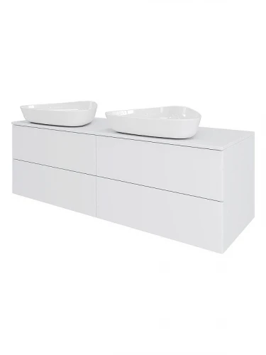 Тумба с раковиной Orange Отто 130 Ot-130TuMDF+B07-500W подвесная цвет Белый глянцевый
