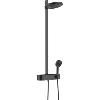 Душевая система Hansgrohe Pulsify S Showerpipe 260 2jet 24240670 с термостатом Черная матовая латунь на стену