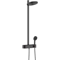 Душевая система Hansgrohe Pulsify S Showerpipe 260 2jet 24240670 с термостатом Черная матовая латунь на стену