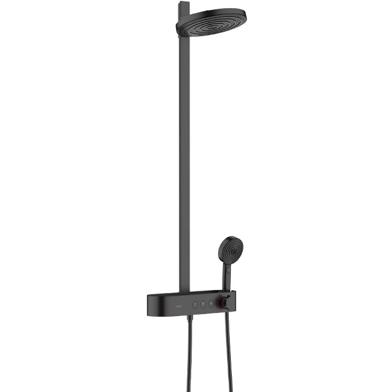 Душевая система Hansgrohe Pulsify S Showerpipe 260 2jet 24240670 с термостатом Черная матовая латунь на стену