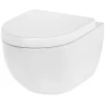 Комплект унитаза AM.PM Awe C111738WH+C117852WH с инсталляцией Grohe Rapid SL 38721001 с сиденьем Микролифт и клавишей смыва Хром фарфор подвесной