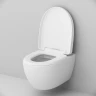 Комплект унитаза AM.PM Awe C111738WH+C117852WH с инсталляцией Grohe Rapid SL 38721001 с сиденьем Микролифт и клавишей смыва Хром фарфор подвесной