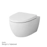 Комплект унитаза AM.PM Awe C111738WH+C117852WH с инсталляцией Grohe Rapid SL 38721001 с сиденьем Микролифт и клавишей смыва Хром фарфор подвесной