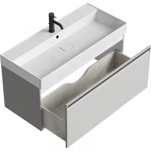 Тумба под раковину Aqwella Pure 100 PUR0110ST подвесная Серый туман