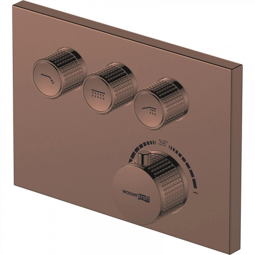 Смеситель для душа WasserKRAFT Asphe 7758 Thermo с термостатом Розовое золото латунь встраиваемый