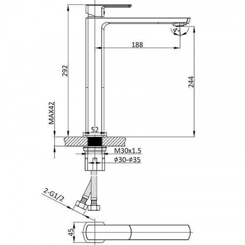 Смеситель для раковины Vincea Next VBF-1N2BG Брашированное золото латунь