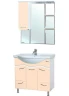 Зеркало со шкафом Bellezza Мари 85 L 4612914002221 с подсветкой Бежевое МДФ / ЛДСП, стекло