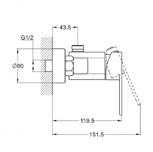 Смеситель для душа G-Lauf NEB5-A123 Хром