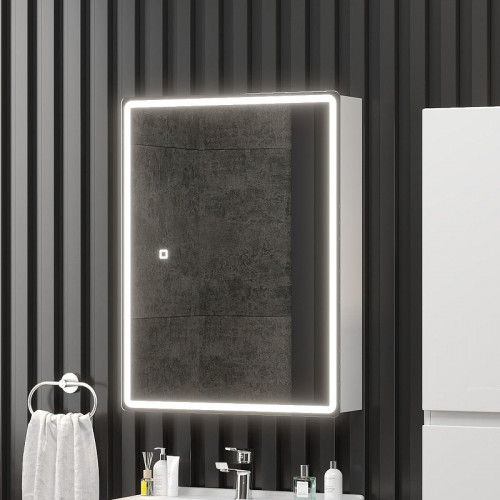 Зеркальный шкаф Onika Орби 60 206087 с подсветкой цвет Белый