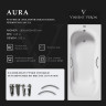 Чугунная ванна Vinsent Veron Aura 180x80 VAU1808045H/VH0015GM цвет Белый с дугообразными ручками оружейная сталь