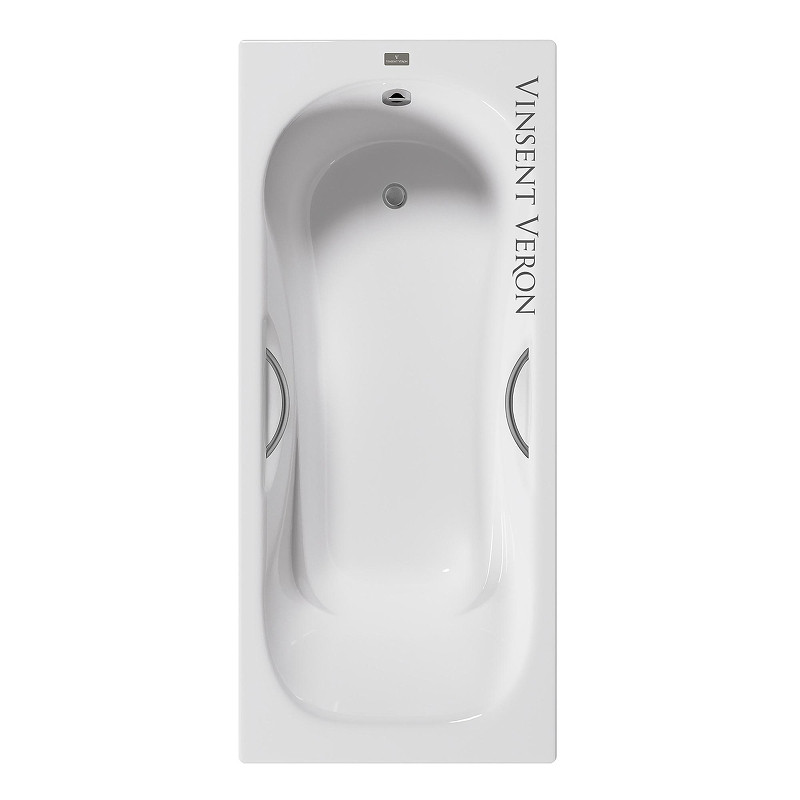 Чугунная ванна Vinsent Veron Aura 180x80 VAU1808045H/VH0015GM цвет Белый с дугообразными ручками оружейная сталь