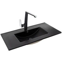Раковина WeltWasser Deilbach 7506 90 MT- BL 10000005567 Черная матовая фаянс полувстраиваемая