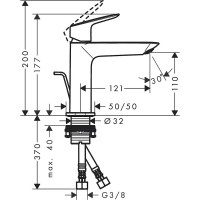 Смеситель для раковины Hansgrohe Logis Fine 71251000 Хром латунь