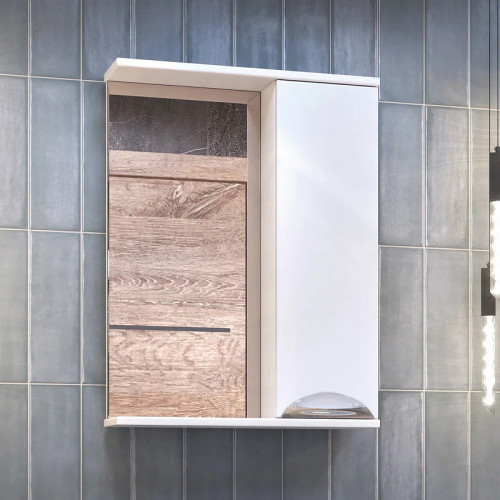 Зеркало со шкафом Vigo Callao 50 R z.CAL.50.R Белое МДФ / ЛДСП, стекло