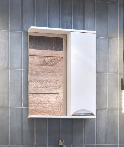 Зеркало со шкафом Vigo Callao 50 R z.CAL.50.R Белое МДФ / ЛДСП, стекло