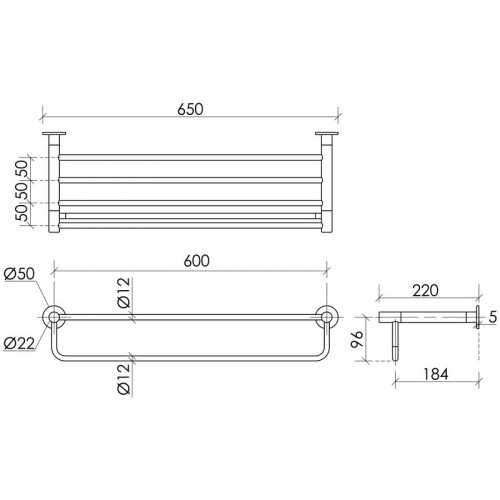 Полка для полотенец Sancos Base SC9028MB Черная матовая