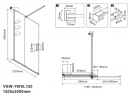 Душевая перегородка Vincea Walk in WSL 120 VSW-1WSL120CGB профиль цвет Черный стекло тонированное